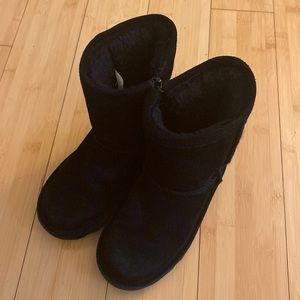 Black, warm, fuzzy boots!